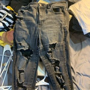 Black distressed jeans for women(American eagle) worn 3x.
